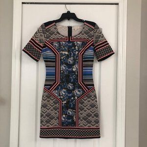 Jealous tomato womens short sleeve multi pattern bodycon mini dress medium y2k